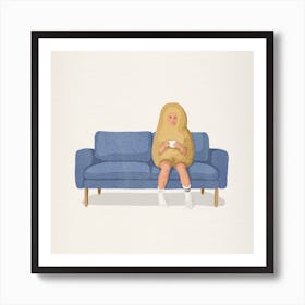 Couch Potato Square Art Print