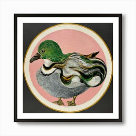 Green duck Art Print