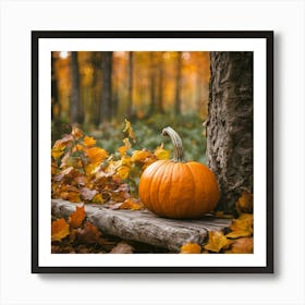 Woodland Pumpkin Art Print