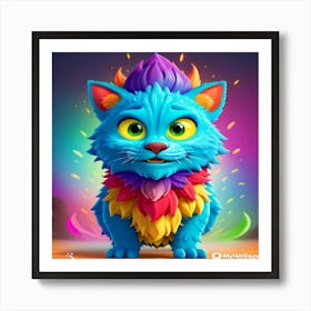 Colorful Cat Art Print