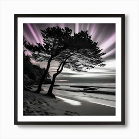 Lone Tree On The Beach Art Print