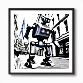 Robot In London 13 Art Print