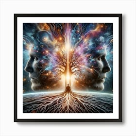 Psychedelic, Tree of Life, Psychology, Roots of the Multiverse Art Print