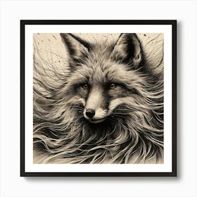 Fox illustration 4 Art Print