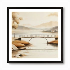 Bridge Over The Loch beige Art Print