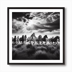 Horses In The Sky Art Print