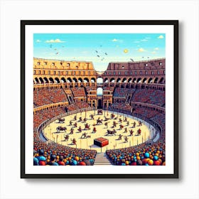 8-bit ancient colosseum 1 Art Print