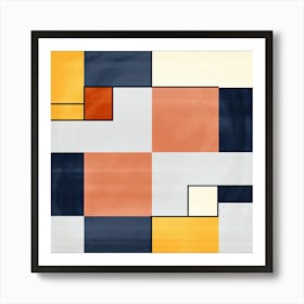 Radiant Remix: Retro Geometric Fusion Art Print