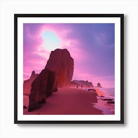 Sunset On The Beach Art Print