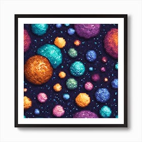 Pixel Planets Art Print