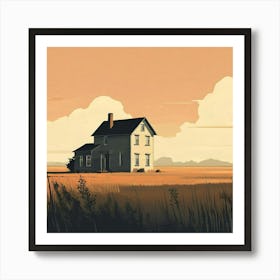 House In The Field Art Print