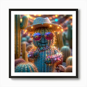 Cactus With Sunglasses Art Print