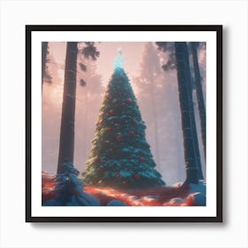 Christmas Tree In The Forest 123 Art Print