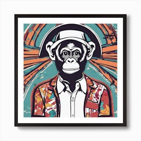 Monkey In A Hat Art Print