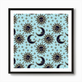 Sun And Moon Pattern 1 Art Print