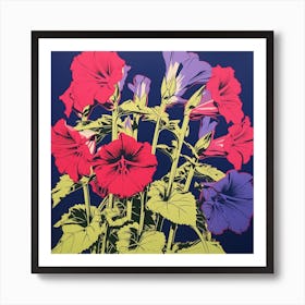 Canterbury Bells 4 Pop Art Illustration Square Art Print