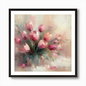 Abstract of pink tulips 2 Art Print