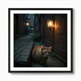 Cat In Alley 1 Art Print