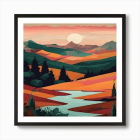 Landscape Painting 10 Art Print