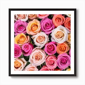 Colorful Roses Background 15 Art Print