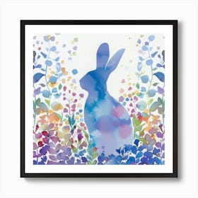 Rabbit In Kaleidoscope Meadow Art Print
