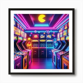 Arcade Game Room Art Print