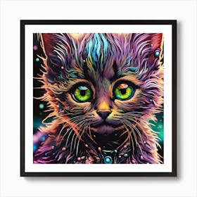 Cat With Green Eyes Art Print