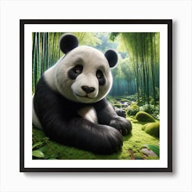 Panda Bear In The Forest Art Print