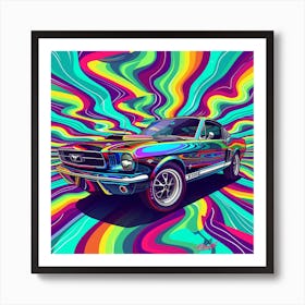 Psychedelic Mustang Art Print