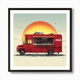 Food Truck At Sunset Art Print