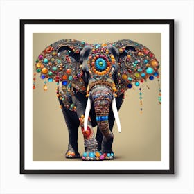 Fancy Elephant Art Print