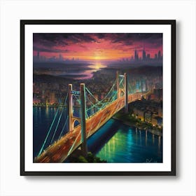 Default Envision A Luminous Ethereal Bridge Arcing Over A Sere 1 Art Print