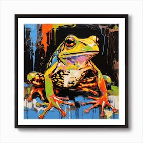 Frog splashed Art Print