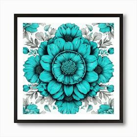 Blue Flowers Art Print