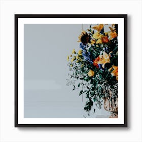 The Colours Of Summer Floral Decorative Flower Bouquet Square Art Print