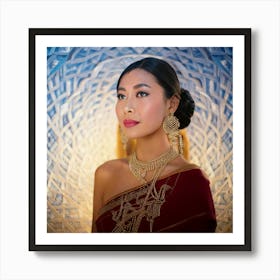 Firefly Graceful Woman With Noble Elegance And Geometric Dreamscape 73580 (2) Art Print