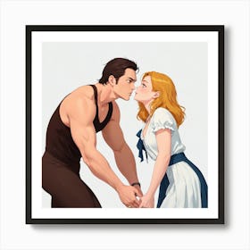 Kissing Couple 8 Art Print