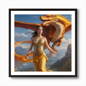 Dragon girl Art Print