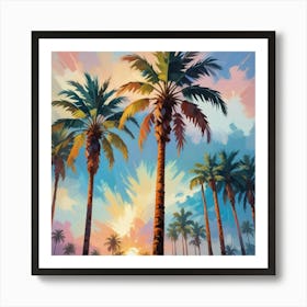 Palm Trees in Art Print 1 Art Print