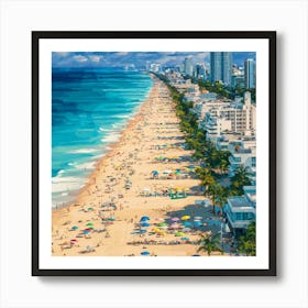 Summer Vibes Aerial Miami Beach (1) Art Print