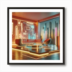 Futuristic Living Room 1 Art Print