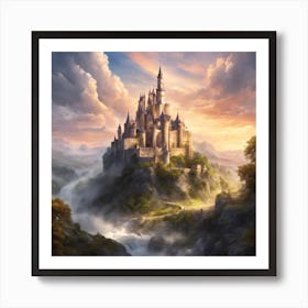 Castle In The Clouds Art Print