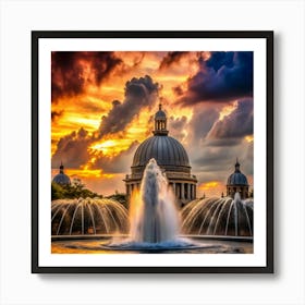 Sunset At The Dome Art Print