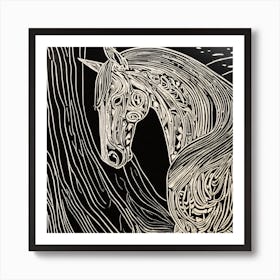 Horse In The Woods Art Print