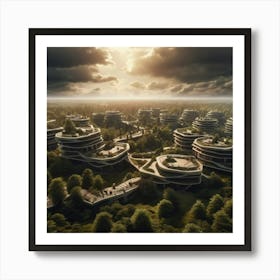 Futuristic City Artwork Art Print