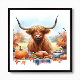 Autumn Highland Cow 5 Art Print