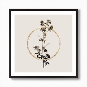 Gold Ring Spanish Clover Bloom Glitter Botanical Illustration n.0199 Art Print