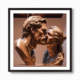 Kissing Couple Art Print