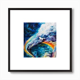 Unicorn In The Clouds Art Print