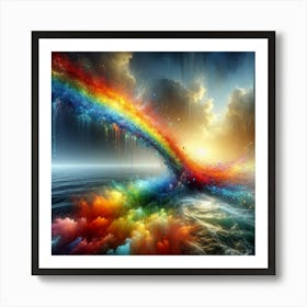 Rainbow Over The Sea Poster